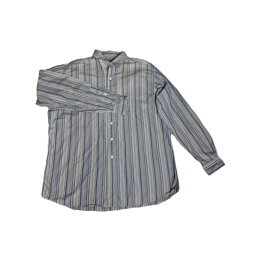 Polo Ralph Lauren Jerome Button Up Shirt Mens L Long Sleeve Blue White Stripe